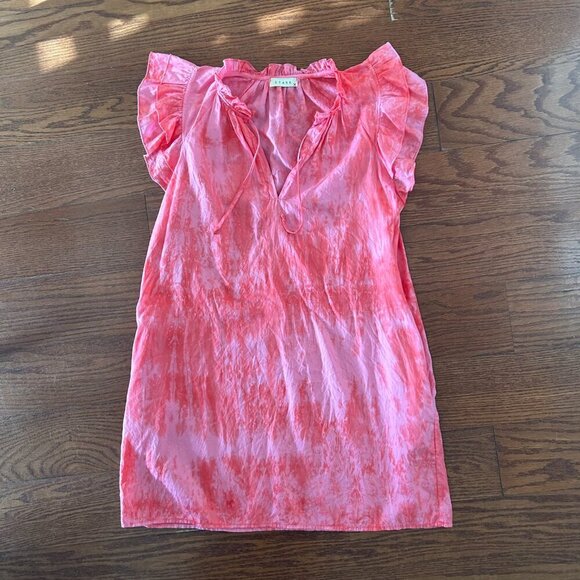 Stark X Poplin Tie Dye Dreamy Dress Ruffle Flutter Sleeve Size Small - Picture 16 of 16